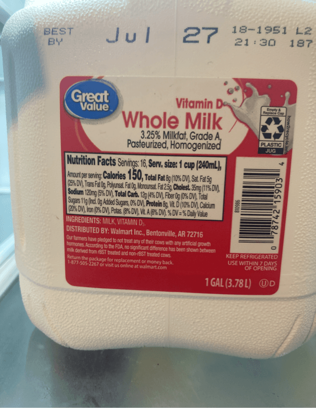 Great Value Whole Milk