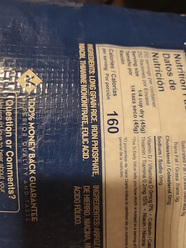 Member'S Mark Long Grain Enriched Rice