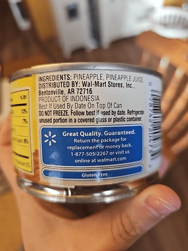 Great Value Pineapple Tidbits