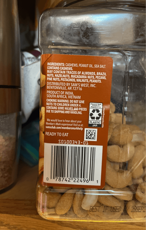 Member'S Mark Whole Lightly Salted Cashews