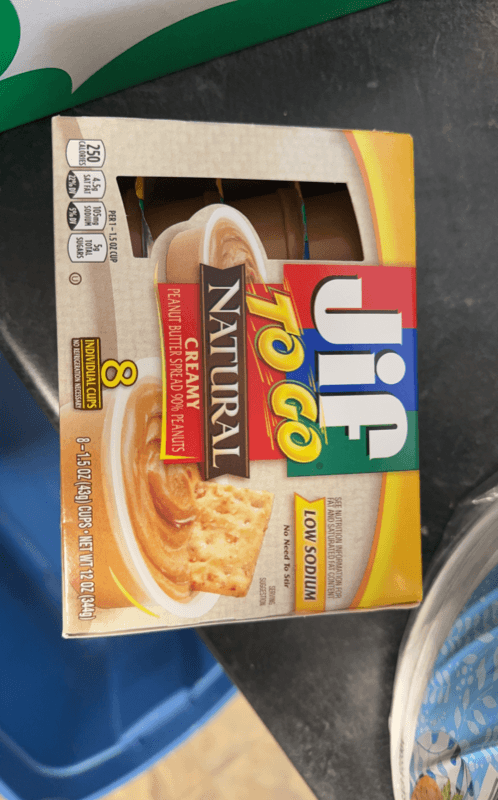 Jif To Go Natural Creamy Peanut Butter Spread