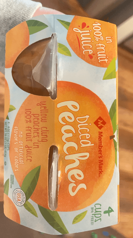 Member'S Mark Diced Peaches Yellow Cling Peaches In 100% Fruit Juice