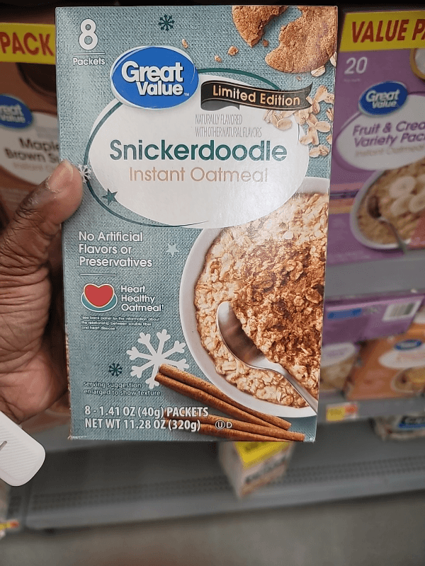 Great Value Snickerdoodle Instant Oatmeal