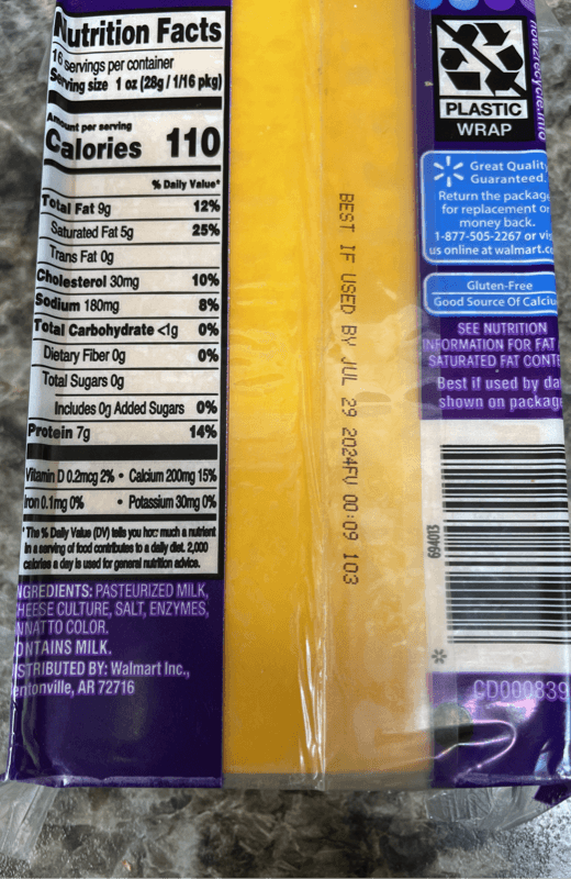 Great Value Sharp Cheddar Cheese