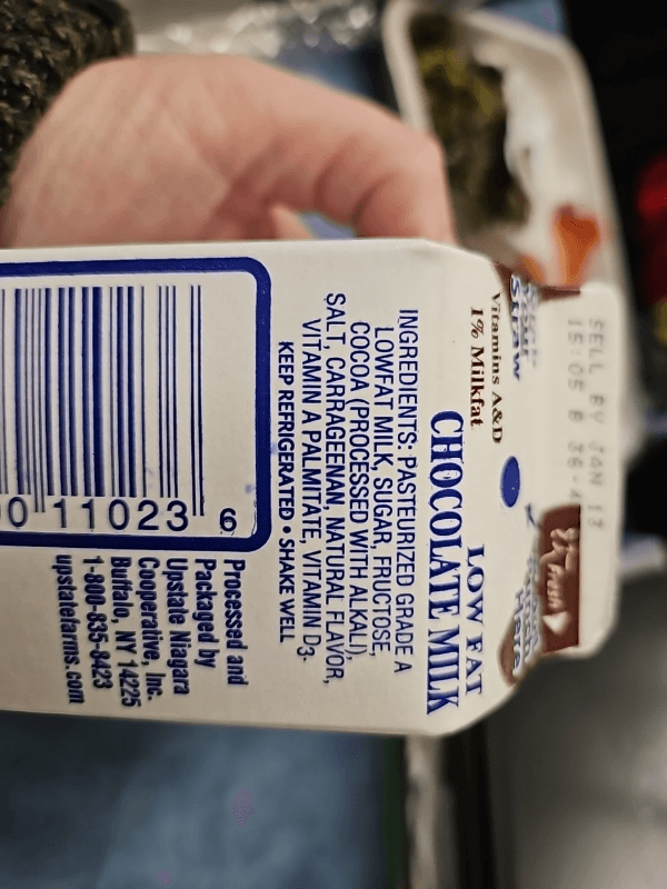 Upstate Farms Low Fat Chocolate Milk, Half