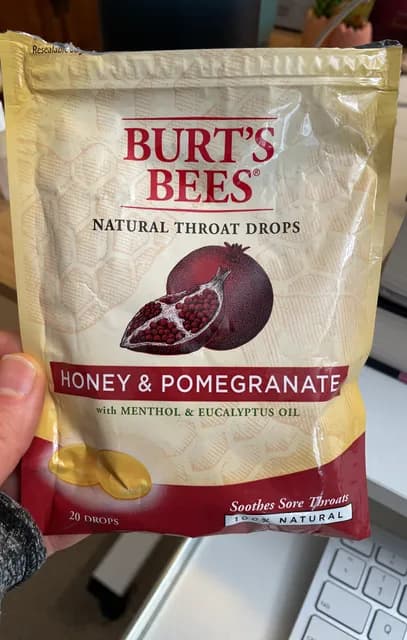 Burt'S Bees Natural Throat Drops Honey & Pomegranate