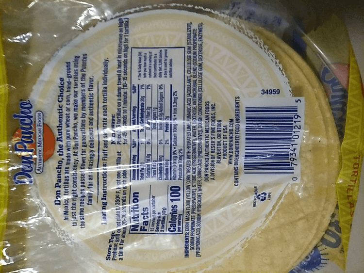 Don Pancho Table Style Yellow Corn Tortillas