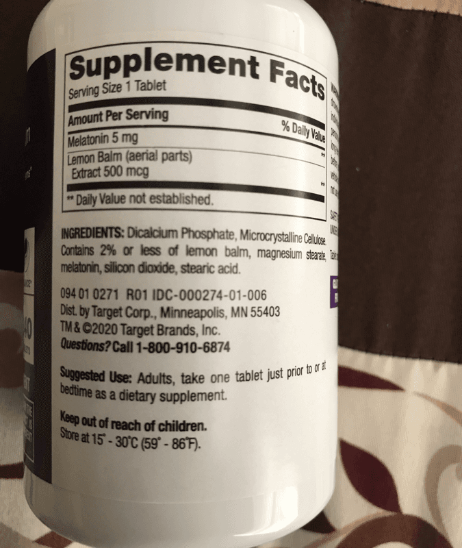 Up & Up Melatonin With Lemon Balm Dietary Supplement