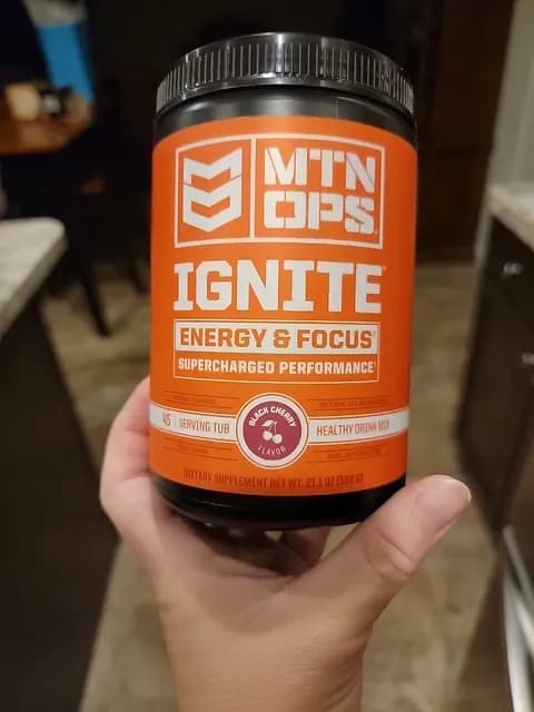 Mtn Ops Ignite Energy & Focus Black Cherry Flavor Healthy Drink Mix