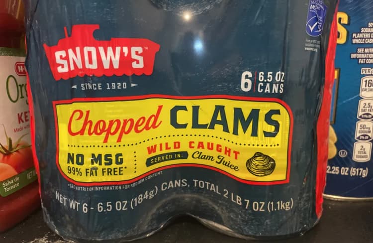 Snow'S Chopped Clams Wild Caught Served In: Clam Juice
