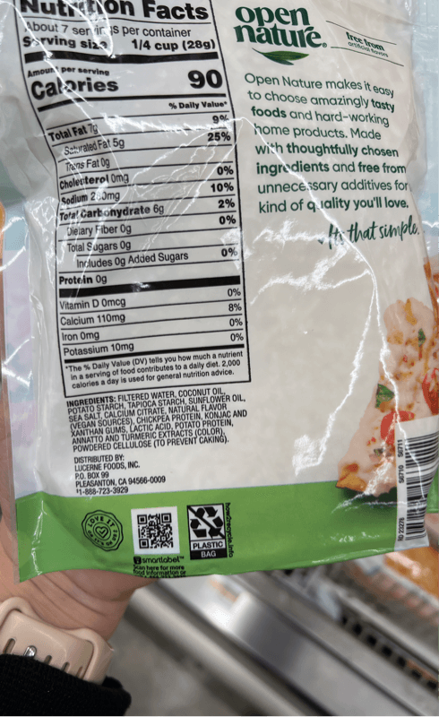 Open Nature Dairy-Free Shreds Mozzarella Cheese Alternative