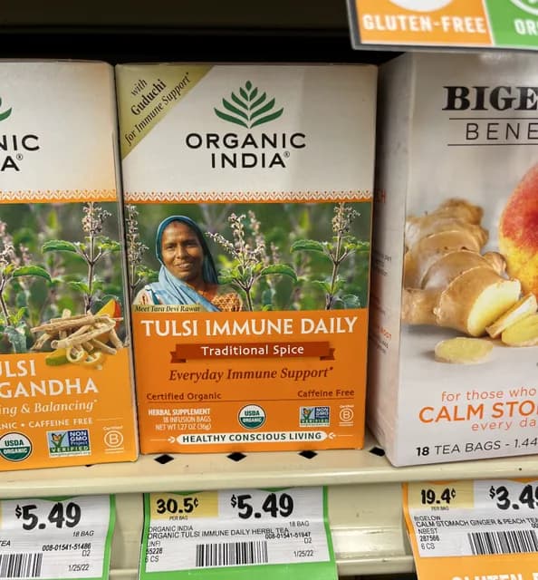 Organic India Tulsi Immune Daily, Traditional Spice Tea