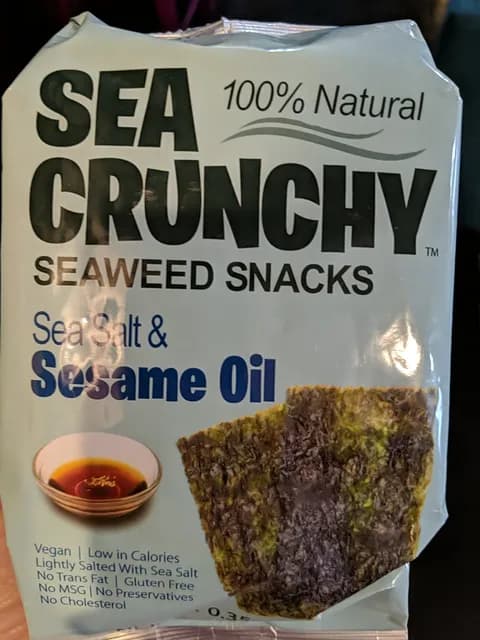 Sea Crunchy Seaweed Snacks Sea Salt & Sesame Oil