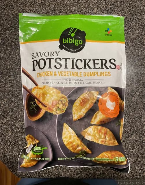 Bibigo Savory Potstickers, Chicken & Vegetable Dumplings With Sauces Included