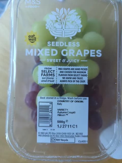 M&S Food Seedless Mixed Grapes