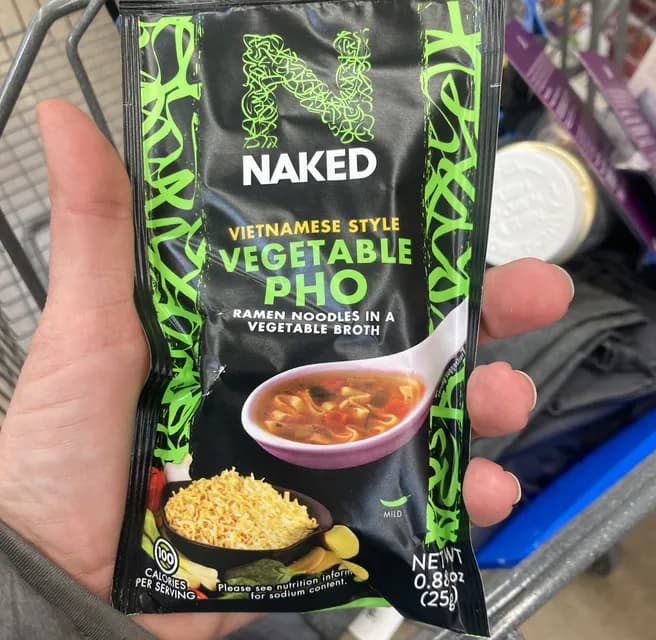 Naked Vietnamese Style Vegetable Pho Ramen Noodles In A Vegetable Broth