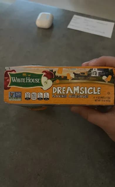 White House Dreamsicle Flavored Applesauce