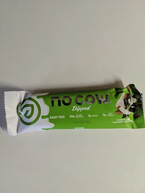No Cow Dipped Chocolate Coconut Almond Protein Bar