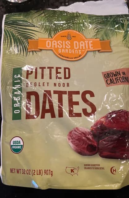 Oasis Date Gardens Organic Pitted Deglet Noor Dates