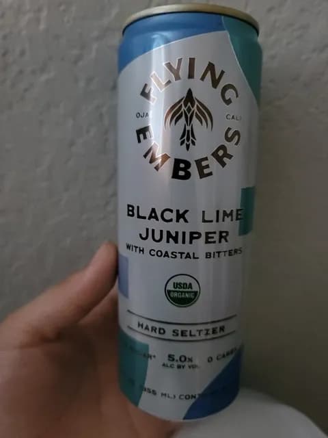 Flying Embers Black Lime Juniper With Coastal Bitters Hard Seltzer