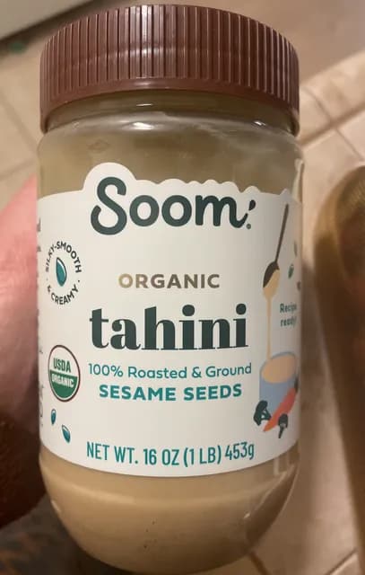 Soom Organic Tahini 100% Roasted & Ground Sesame Seeds
