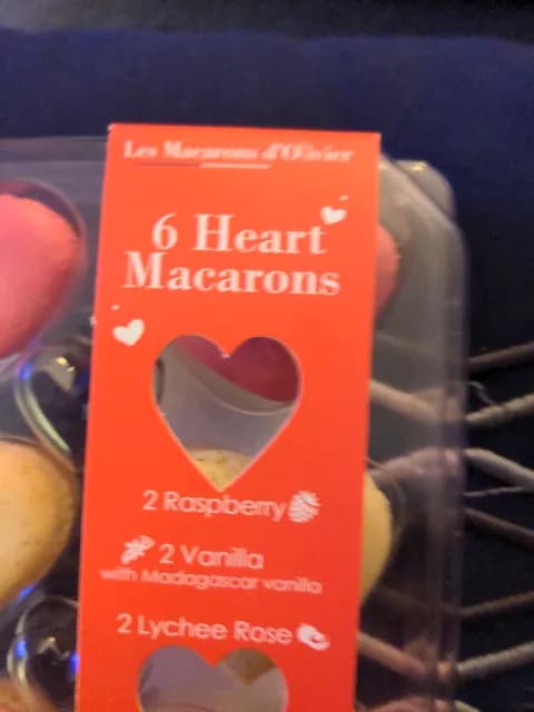 Les Macarons D'Olivier 6 Heart Macarons