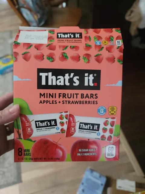 That'S It Apples + Strawberries Mini Fruit Bars