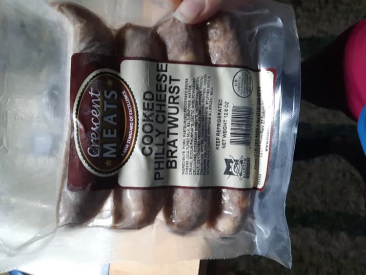 Crescent Meats Cooked Philly Cheese Bratwurst