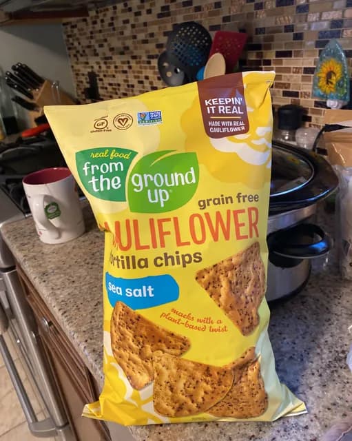 Real Food From The Ground Up Grain Free Cauliflower Sea Salt Tortilla Chips