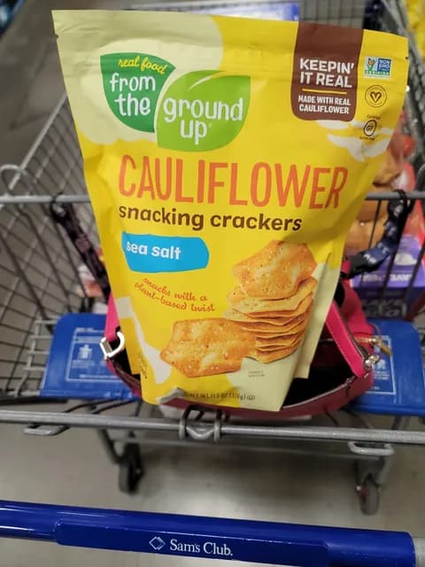 Real Food From The Ground Up Cauliflower Snacking Crackers Sea Salt