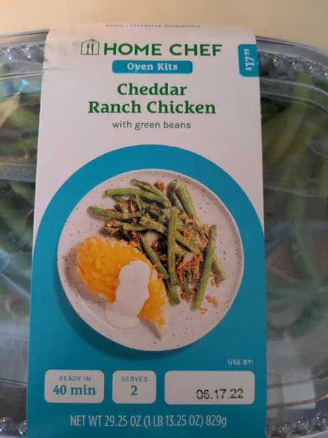 Home Chef Oven Kits Cheddar Ranch Chicken With Green Beans
