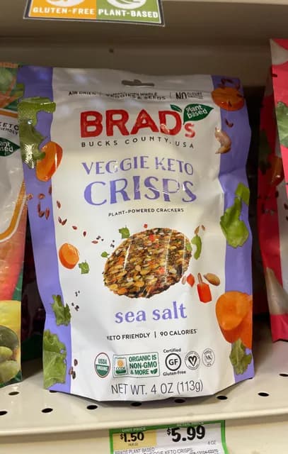 Brad'S Plant Based Veggie Keto Crisps Sea Salt