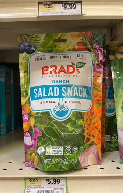 Brad'S Plant Based Salad Snack Ranch
