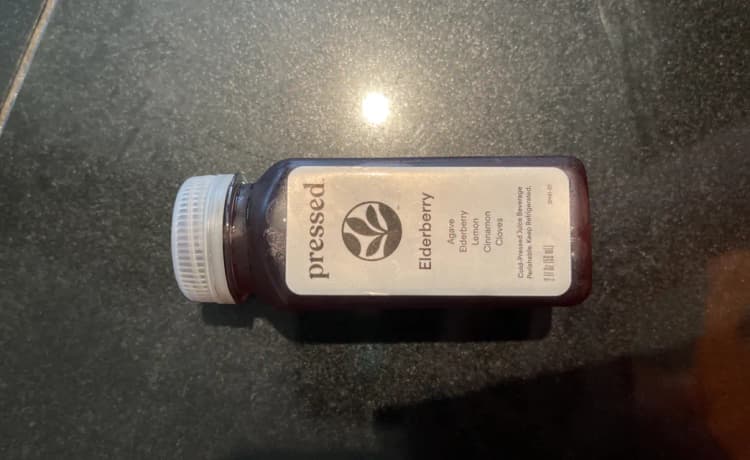 Pressed Cold-Pressed Elderberry Juice Beverage