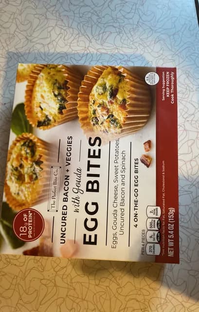 The Perfect Bite Co. Uncured Bacon + Veggies With Gouda Egg Bites