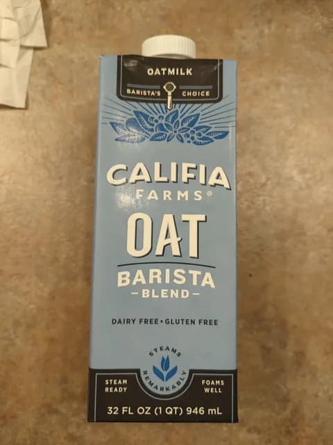 Is it Walnut Free? Califia Farms Oat Barista Blend Oatmilk