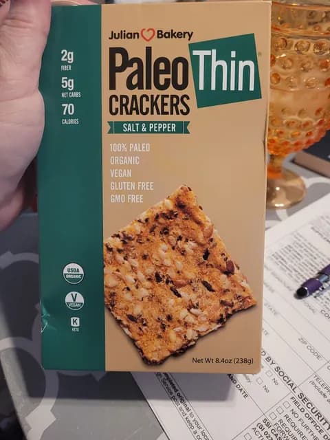 Julian Bakery Paleo Thin Salt & Pepper Crackers