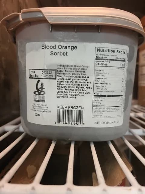 Gs Gelato Blood Orange Sorbet