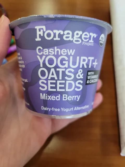 Forager Project Cashew Yogurt + Oats & Seeds Mixed Berry