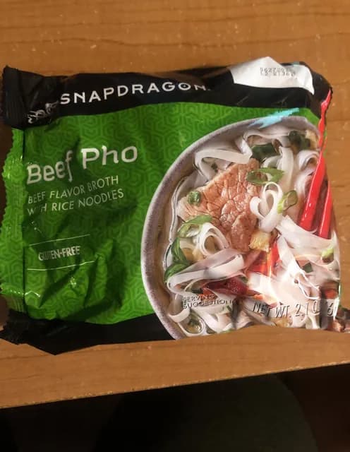 Snap Dragon Beef Pho Beef Flavor Broth With Rice Noodles