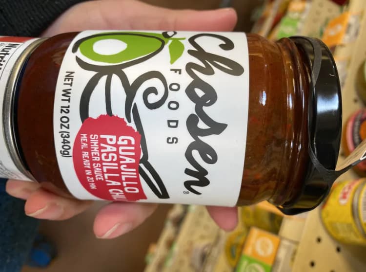 Chosen Foods Guajillo Pasilla Chili Simmer Sauce