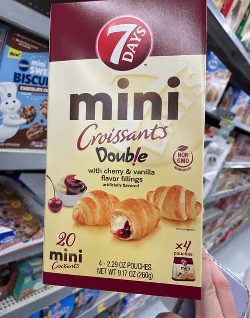 7Days Mini Croissants Double With Cherry & Vanilla Flavor Fillings