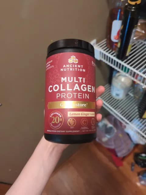 Ancient Nutrition Multi Collagen Protein Gut Restore Powder Lemon Ginger Flavor