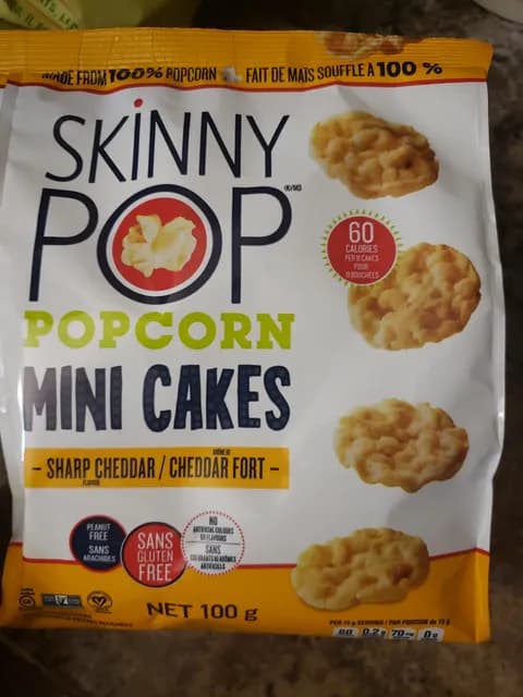 Skinny Pop Sharp Cheddar Popcorn Mini Cakes