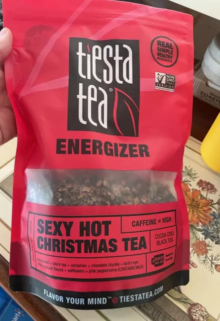 Tiesta Tea Energizer Sexy Hot Christmas Tea Cocoa Chili Black Tea