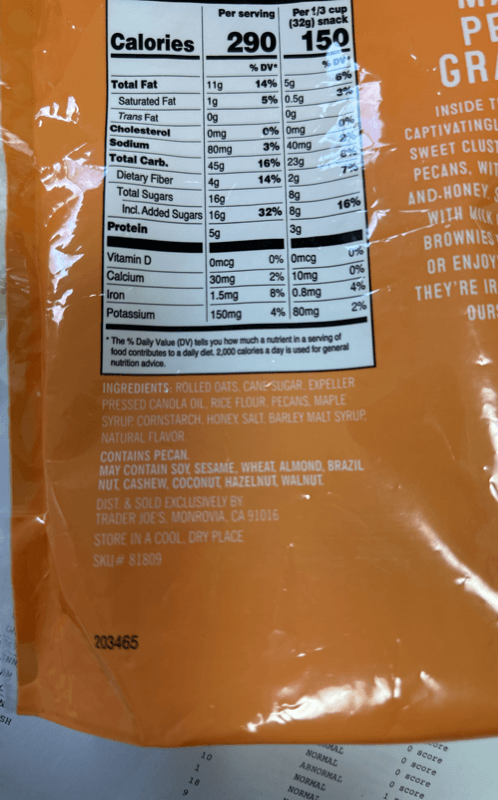 Trader Joe'S Maple Pecan Granola