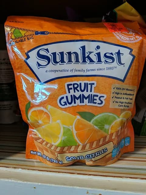Sunkist Sour Citrus Fruit Gummies