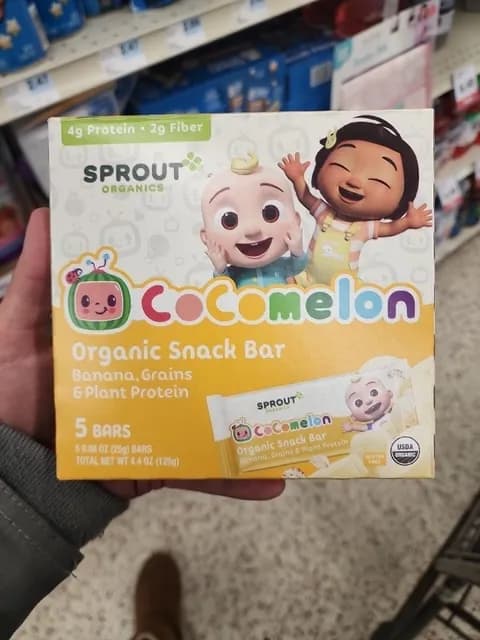Sprout Organics Cocomelon Organic Snack Bar Banana, Grains & Plant Protein
