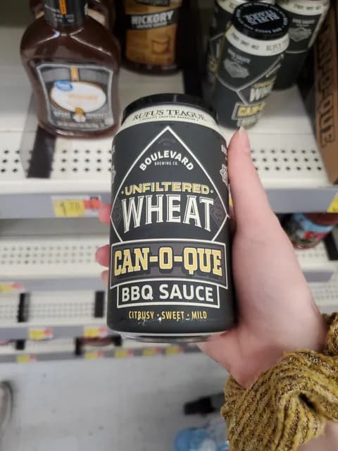 Rufus Teague Boulevard Brewing Co. Can-O-Que Unfiltered Wheat Bbq Sauce