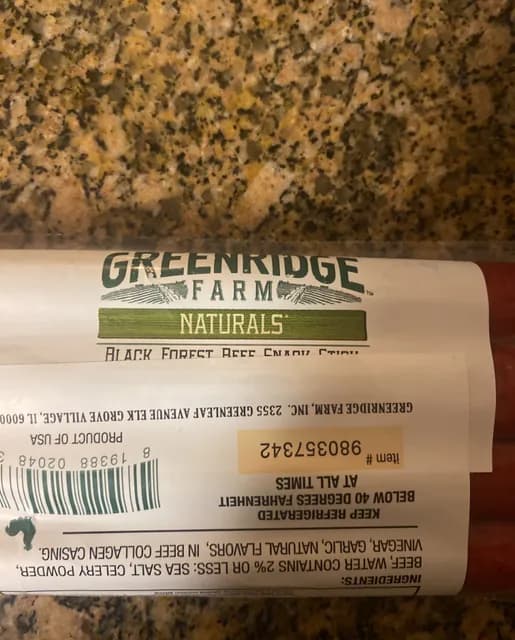 Greenridge Farm Naturals Black Forest Beef Snack